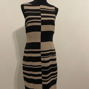 Banana Republic black and tan midi dress size 6